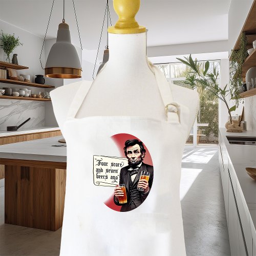 Funny Beer Drinking Homebrew BBQ Abraham Lincoln Long Apron