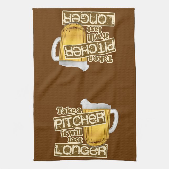 Funny Beer Drinking Humor Kitchen Towel (Vertical)