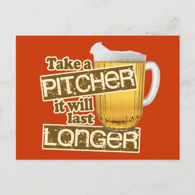 Funny Beer Drinking Humor Postcard (Front)