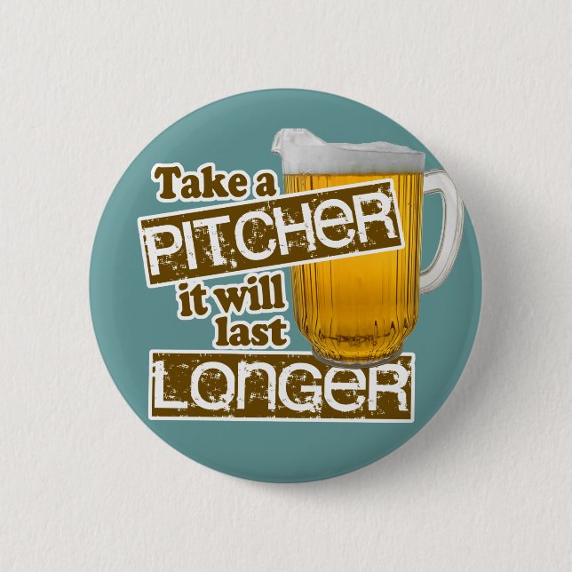 Funny Beer Drinking Parody Button (Front)