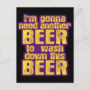 Funny Beer Drinking Postcard