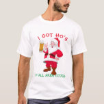 Funny Beer Drinking Santa Tee, Funny Ho Christmas T-Shirt