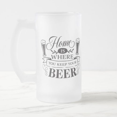 funny beer drinking word art frosted glass beer mug