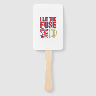 Funny Beer Fireworks Vintage Shirt Design_1 Hand Fan