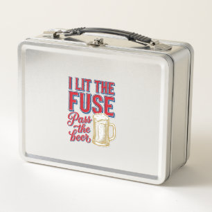 Funny Beer Fireworks Vintage Shirt Design_1 Metal Lunch Box
