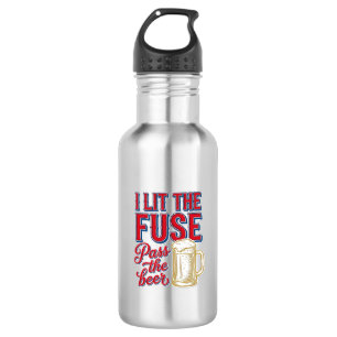 Funny Beer Fireworks Vintage Shirt Design_1 Stainless Steel Water Bottle