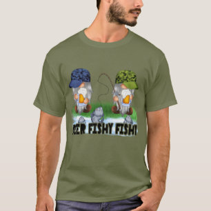 funny beer fishing gnomes men T-Shirt