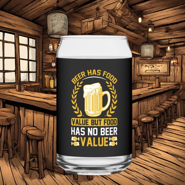 Funny beer food value word art can glass (Creator Uploaded)