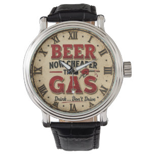 Funny Beer Garage Decor Watch