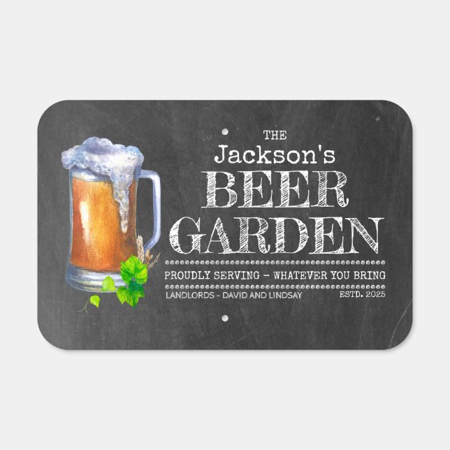 Funny Beer Garden Metal Sign (Front)