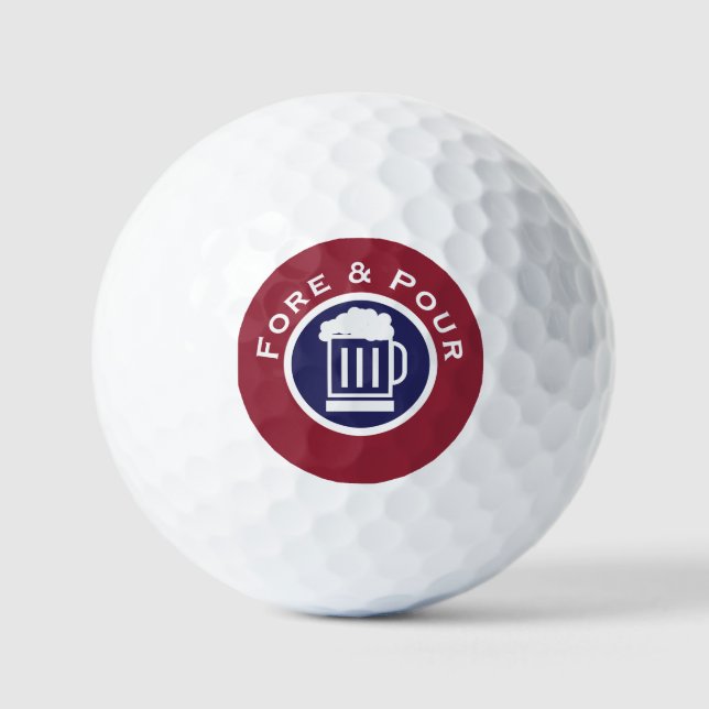 Funny Beer Golfer Golf Balls (Front)