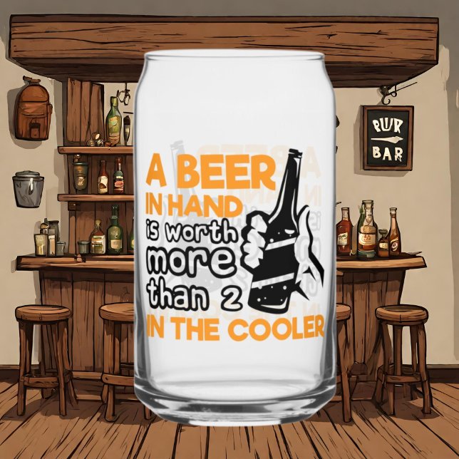 Funny beer hand cooler word art can glass (Creator Uploaded)