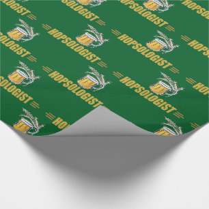Funny Beer Hops Brew Drink Humorous Green Wrapping Paper