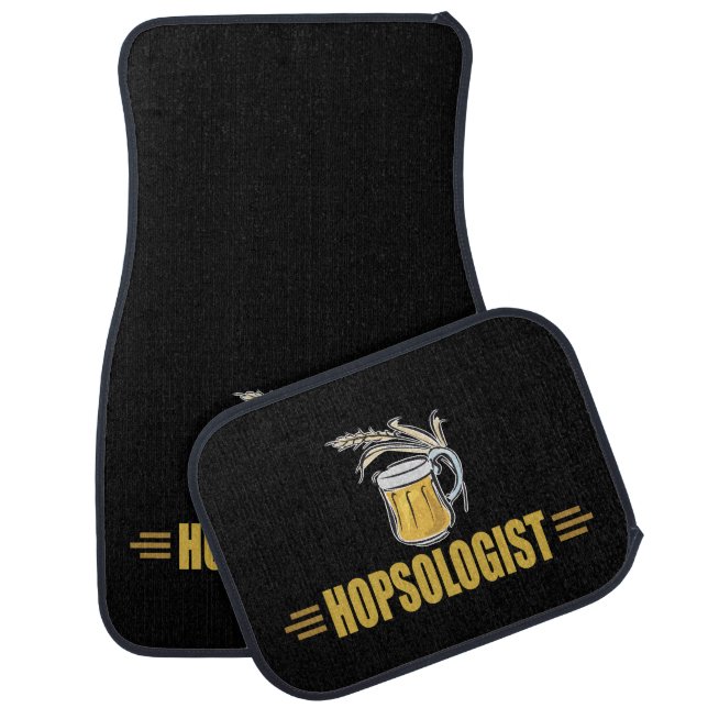 Funny Beer Hopsologist Car Floor Mat (Set)