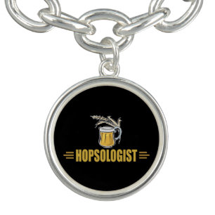 Funny Beer Hopsologist Charm Bracelet