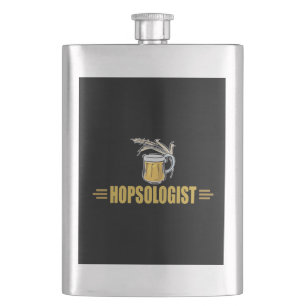 Funny Beer Hopsologist Hip Flask