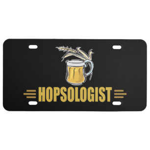 Funny Beer Hopsologist License Plate