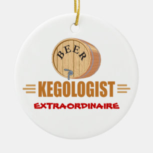 Funny Beer Keg Ceramic Ornament