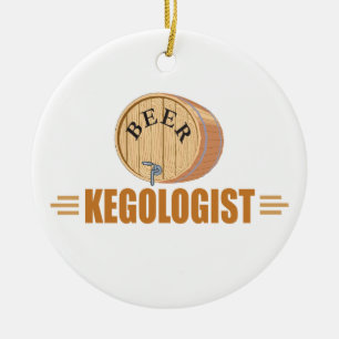 Funny Beer Keg Ceramic Ornament