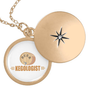 Funny Beer Keg Gold Plated Necklace