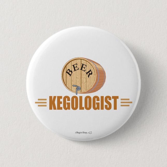 Funny Beer Keg Pinback Button (Front)