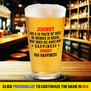 Funny Beer Lover gift Custom Name Glass