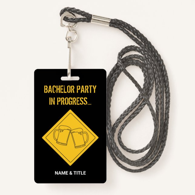 Funny Beer Lovers Bachelor Party Wedding Badge (Front with Lanyard)