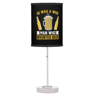 funny beer lovers word art bar mancave table lamp
