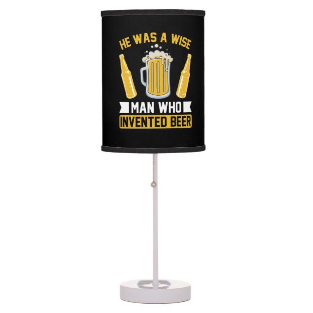 funny beer lovers word art bar mancave table lamp (Front)