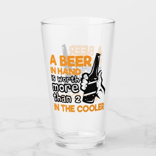 Funny beer lovers word art Glass