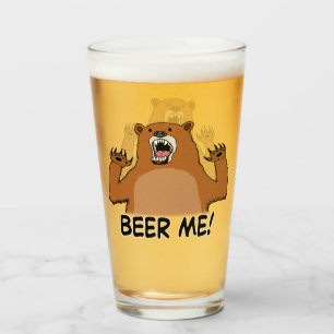 Funny Beer Me Bear Glass