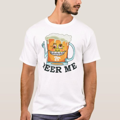 Funny Beer Me Cartoon Grinning Mug T_Shirt