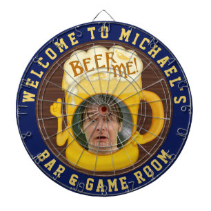 Funny Beer Me Drinking Humor   Custom Photo Bar Dartboard