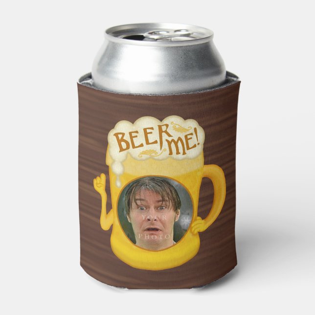 Funny Beer Me Drinking Humor | Personalized Photo Can Cooler (Can Front)