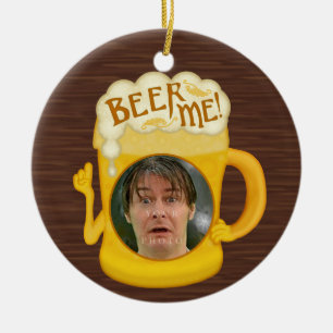 Funny Beer Me Drinking Humor   Personalized Photo Ceramic Ornament