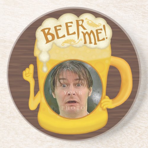 Funny Beer Me Drinking Humor  Personalized Photo Drink Coaster