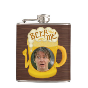 Funny Beer Me Drinking Humor   Personalized Photo Hip Flask