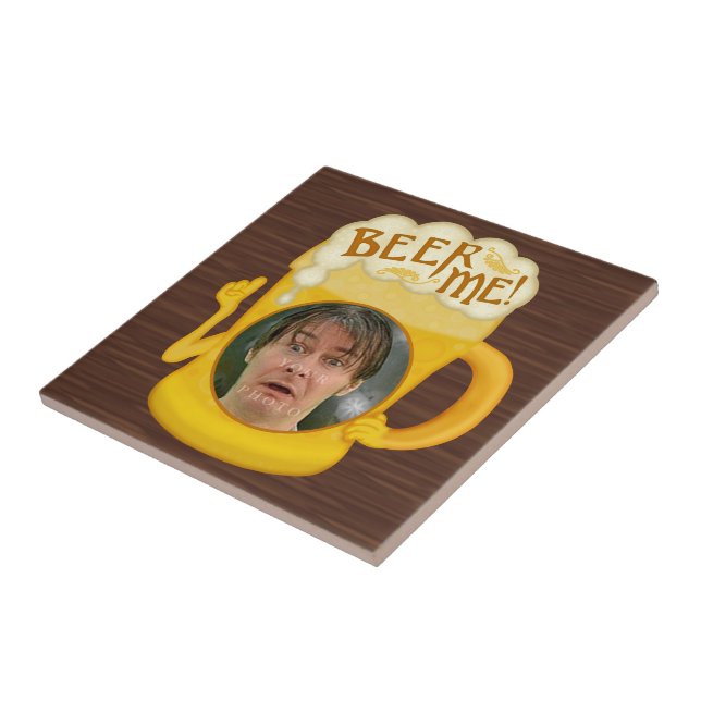 Funny Beer Me Drinking Humor | Personalized Photo Tile (Side)