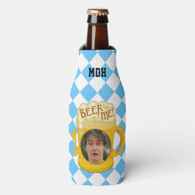 Funny Beer Me Oktoberfest Drinking Humor | Photo Bottle Cooler (Bottle Front)