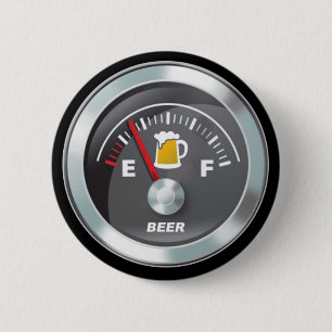 Funny - Beer Meter Fill'er Up Gauge Pinback Button