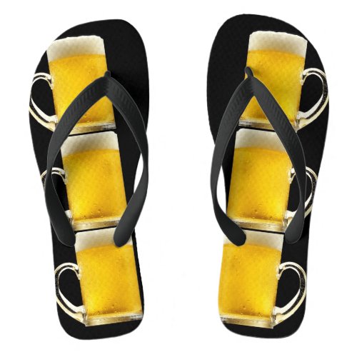 Funny Beer Mug Happy Hour Flip Flops