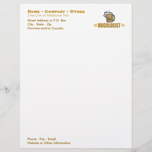 Funny Beer Mug Letterhead (Front)