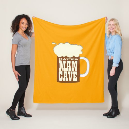 Funny Beer Mug Man Cave Fleece Blanket