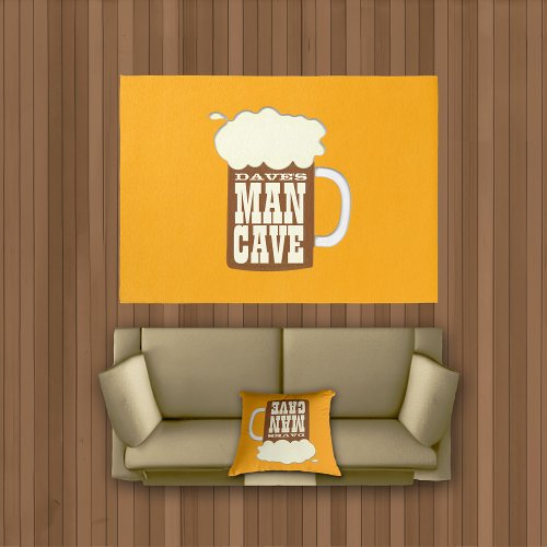 Funny Beer Mug Man Cave Rug