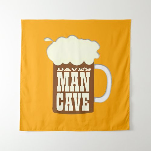 Funny Beer Mug Man Cave Tapestry