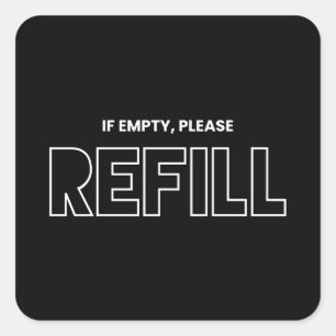 Funny Beer Mug Sticker - If empty please refill