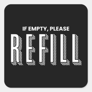 Funny Beer Mug Sticker - If empty please refill