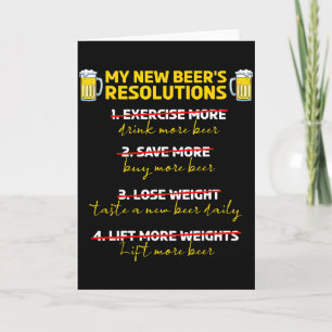 Funny Beer New Year New Beer Resolutions Funny Chr Card