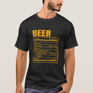 Funny Beer Nutrition Facts Label Thanksgiving Chri T-Shirt