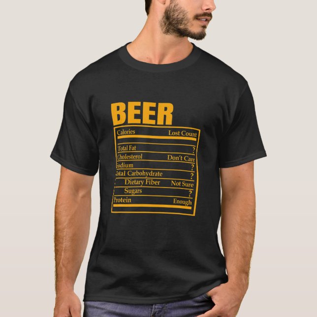 Funny Beer Nutrition Facts Label Thanksgiving Chri T-Shirt (Front)